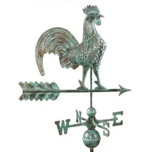 Rooster Weathervane – Blue Verde Copper