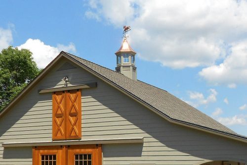 copper cupola on horse barn