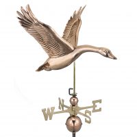 9663P feathered goose weathervane polished copper