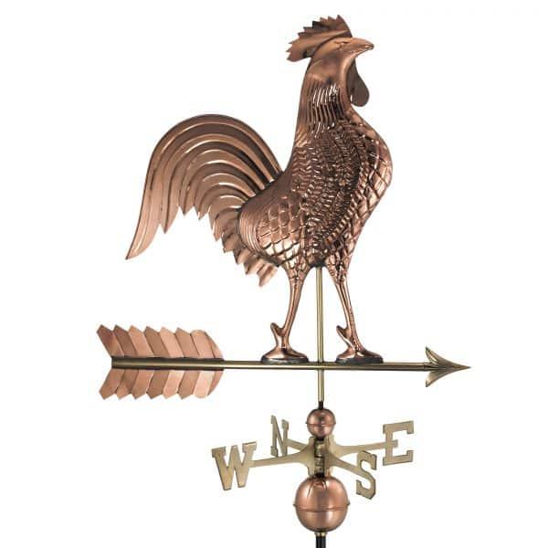 515P large rooster weathervane polished copper