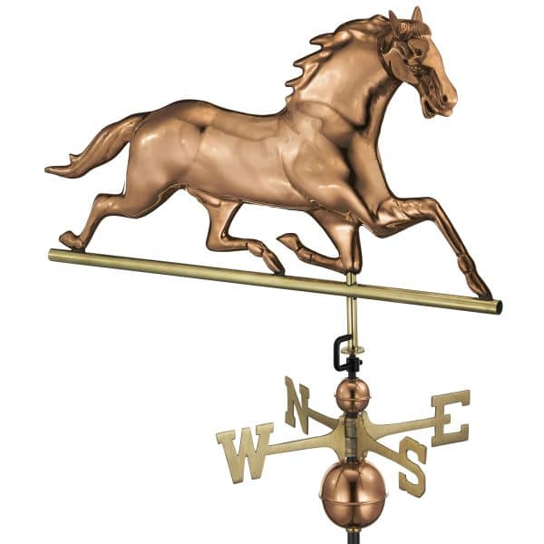 580P horse weathervane polished copper