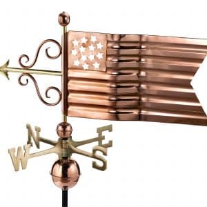 667P american flag weathervane polished copper